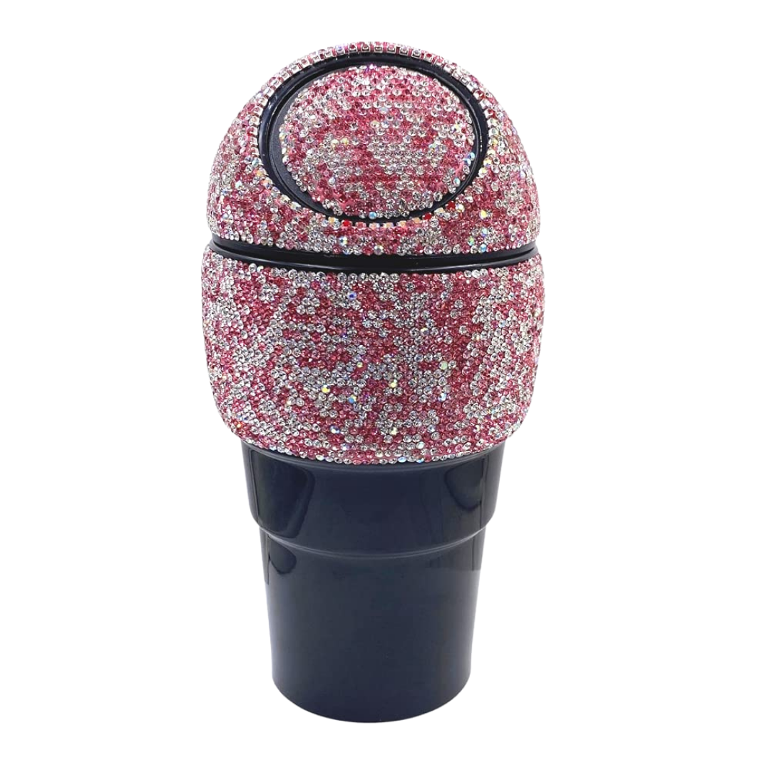 Crystal Decorated Car Trash Bin