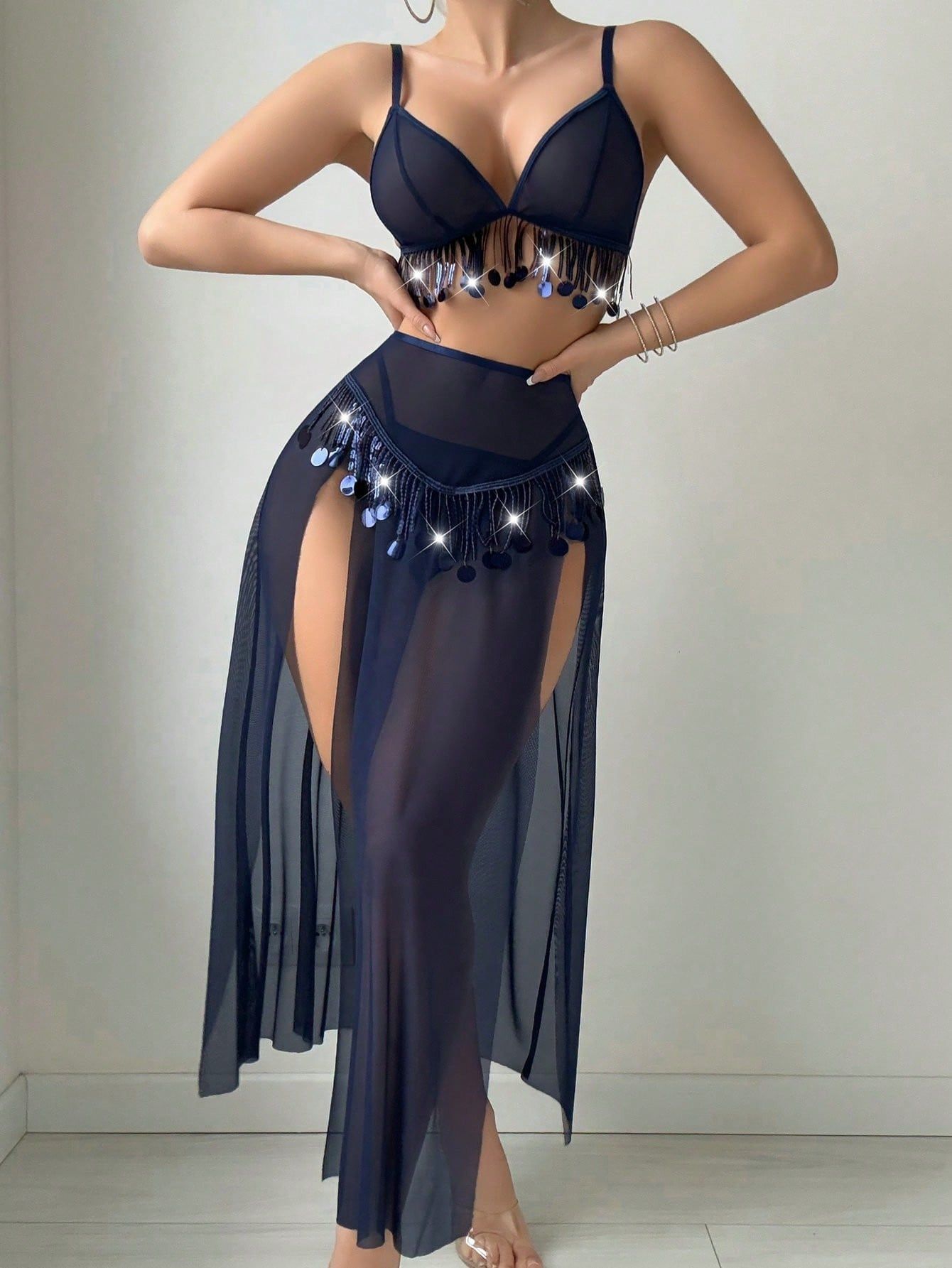 High Waist Slit Long Skirt Lingeriebb