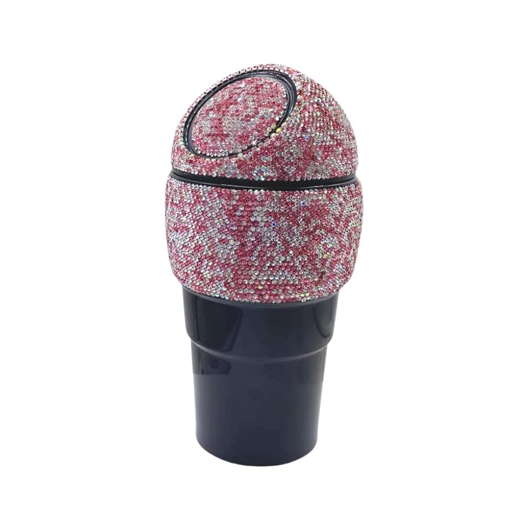 Crystal Decorated Car Trash Bin